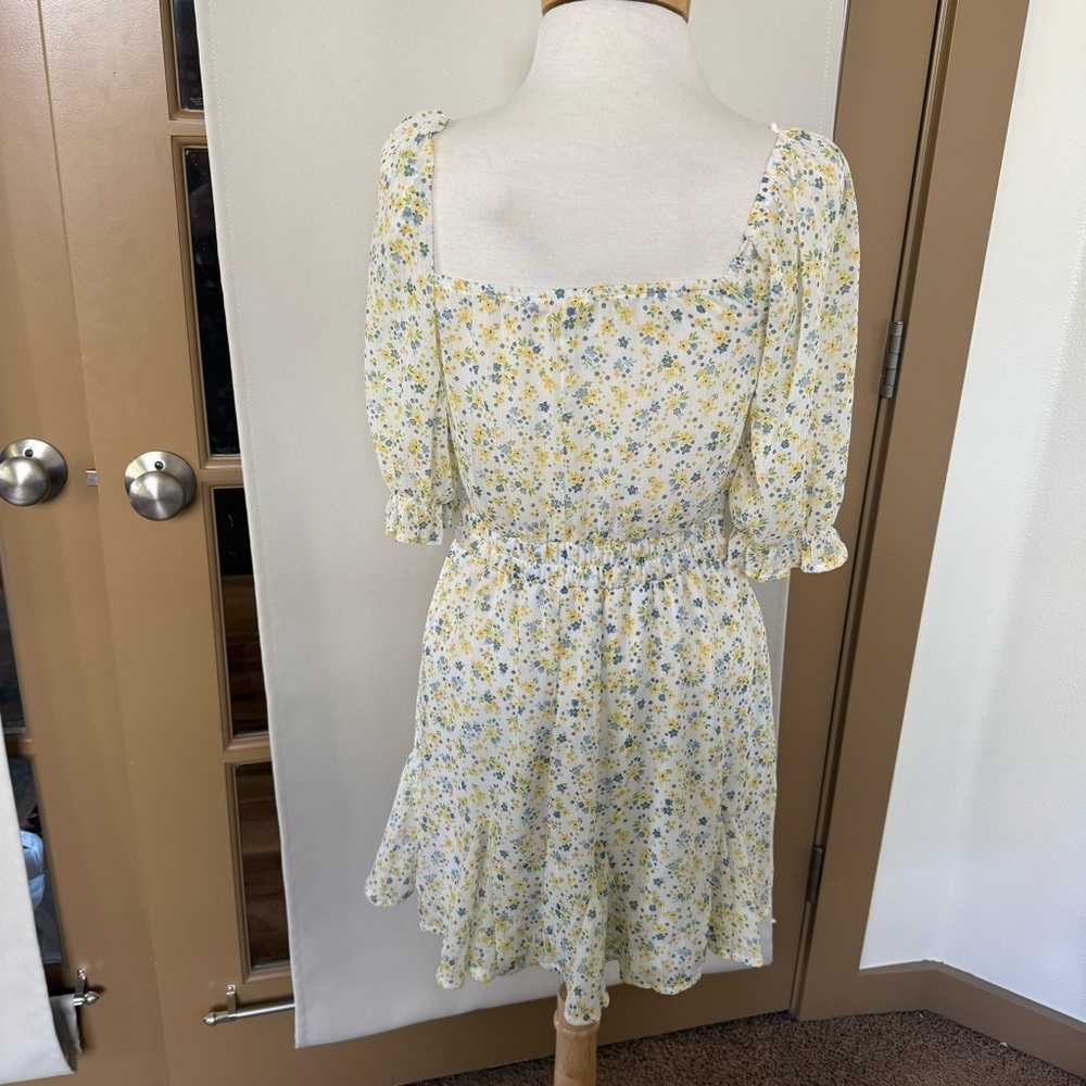 Mi Ami Womens Small Floral‎ Square Neck Short Mini Dress - Picture 5 of 9